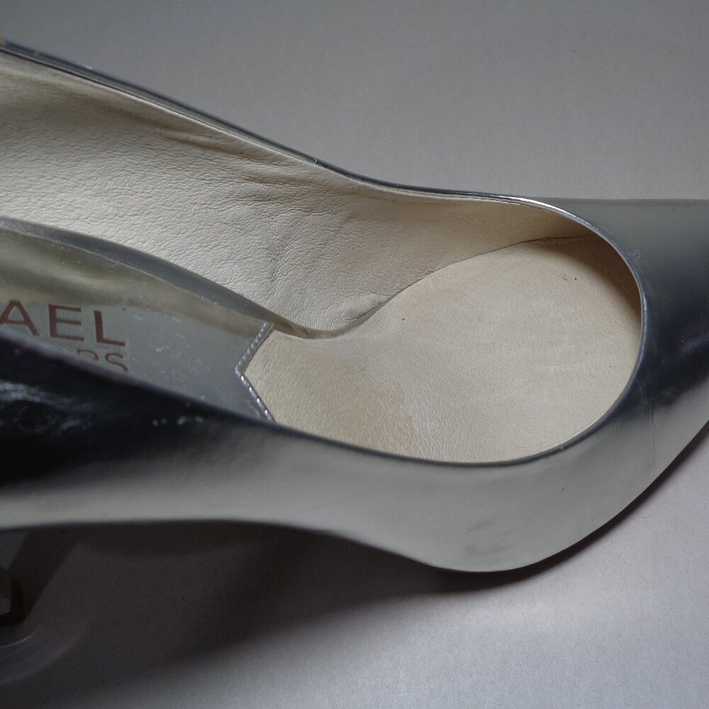 Michael Kors Size 7 M / ELISA PUMP / Silver / Leather / Heels New Women's Shoes - Picture 15 of 16